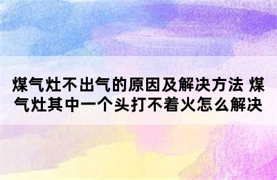 煤气灶不出气的原因及解决方法 煤气灶其中一个头打不着火怎么解决